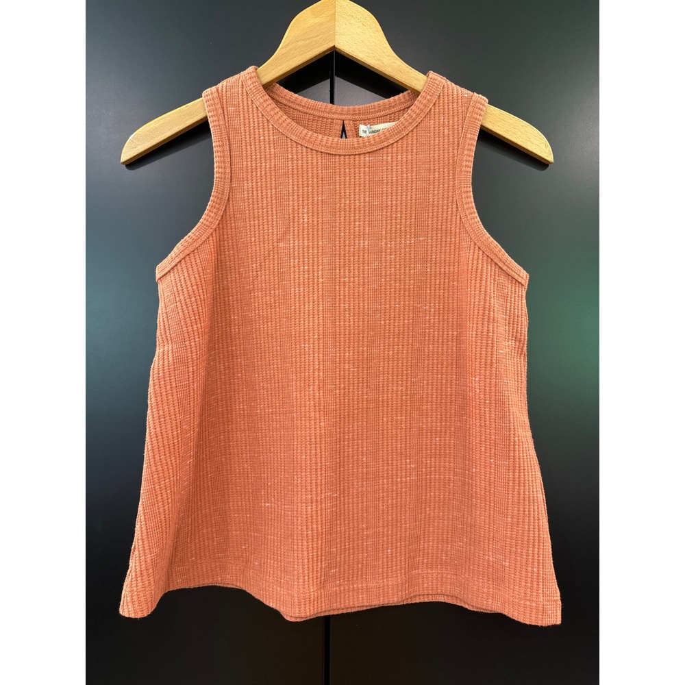 The Sunday Collective Kids Burnt Orange Waffle Knit Tank‎ S23-K113 Size 10-11Y